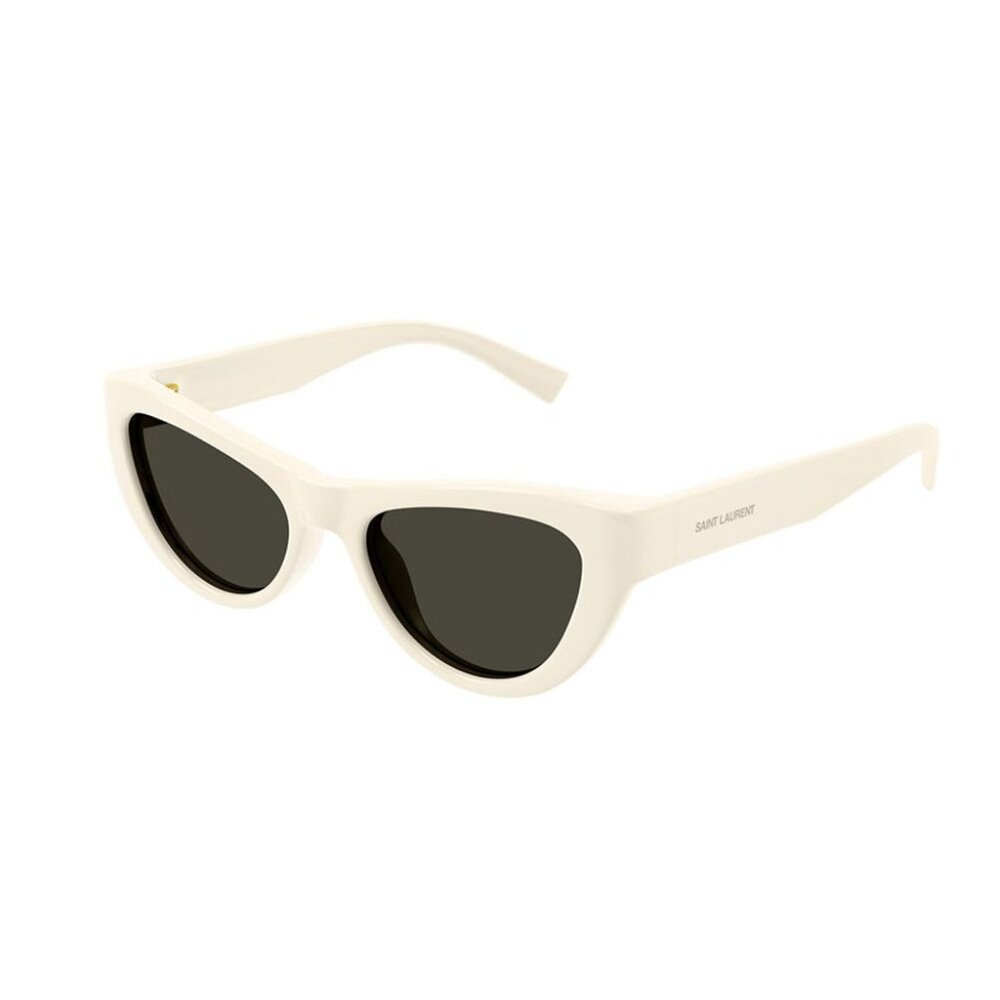 NEW SL676 008 SAINT LAURENT SUNGLASSES WOMEN IVORY SQUARE EYEWEAR - Picture 2 of 4